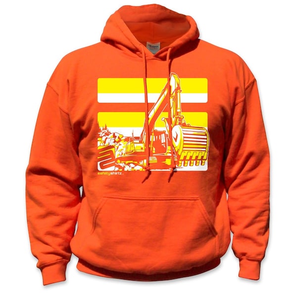 Excavator High Visibility Hoodie, Orange, 2XL